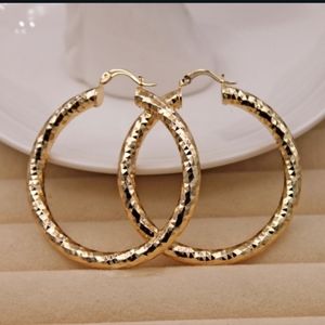 Gold earrings hoops 2"